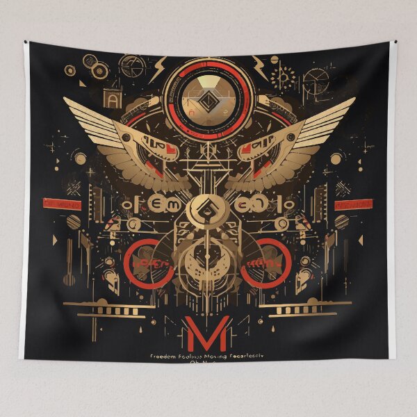 Item preview, Futuristic Cyberpunk Sacred Geometry Winged Design designed and sold by Moss and Moon Studio.