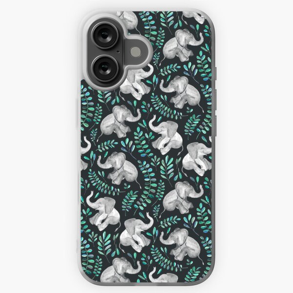 iPhone・スマホケース Society6 Indian Baby Elephants in Navy by Estelle F Indian Baby Elephants Yellow Pattern