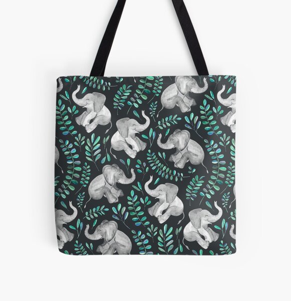 Item preview, Laughing Baby Elephants – emerald and turquoise designed and sold by micklyn.