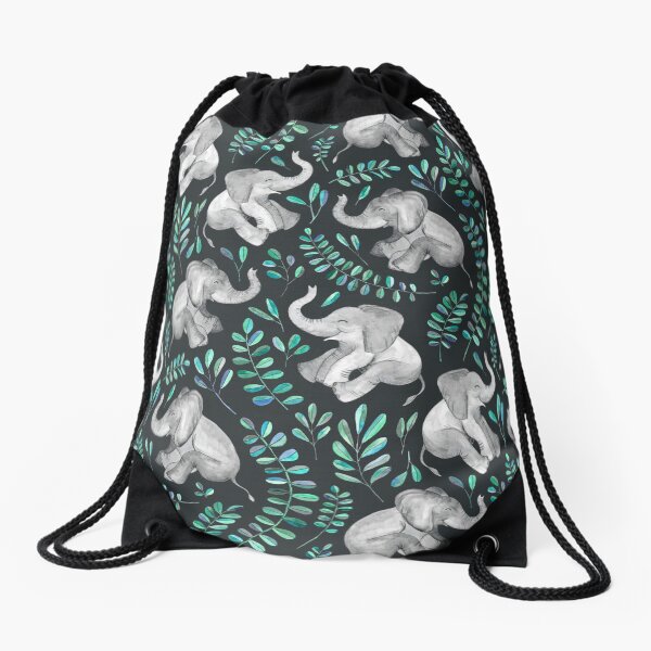 Item preview, Laughing Baby Elephants – emerald and turquoise designed and sold by micklyn.