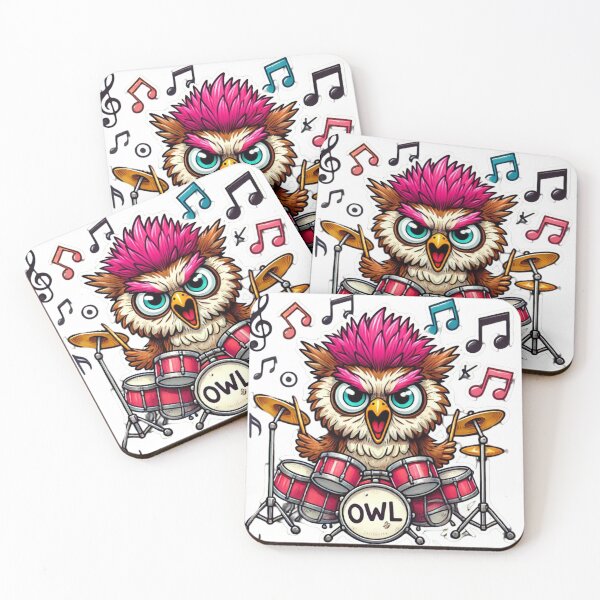 Item preview, Drummer Owl Premium Cool Trendy Best Gift Premium Cool Trendy Best Gift Reloaded-Viral Drop 2025 designed and sold by Imaginarium of Chaos falcon88 .