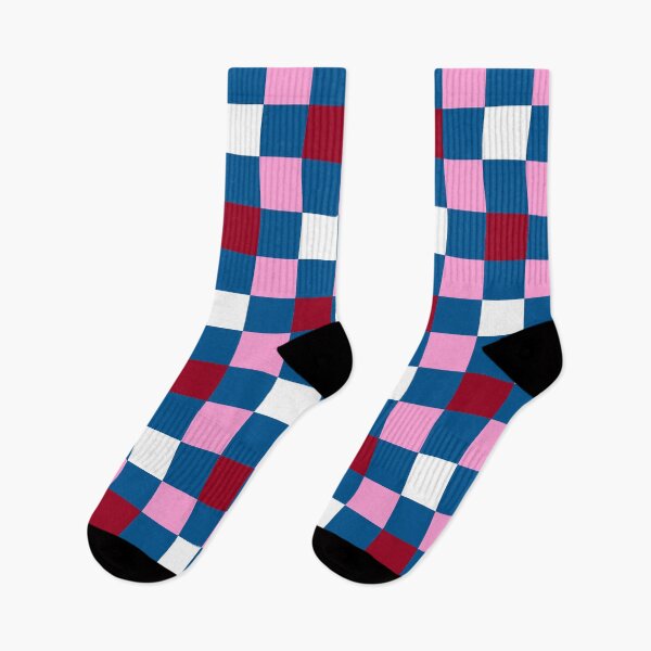 Item preview, Pink, Blue and White Checkerboard Grid Squares designed and sold by OneThreeSix.