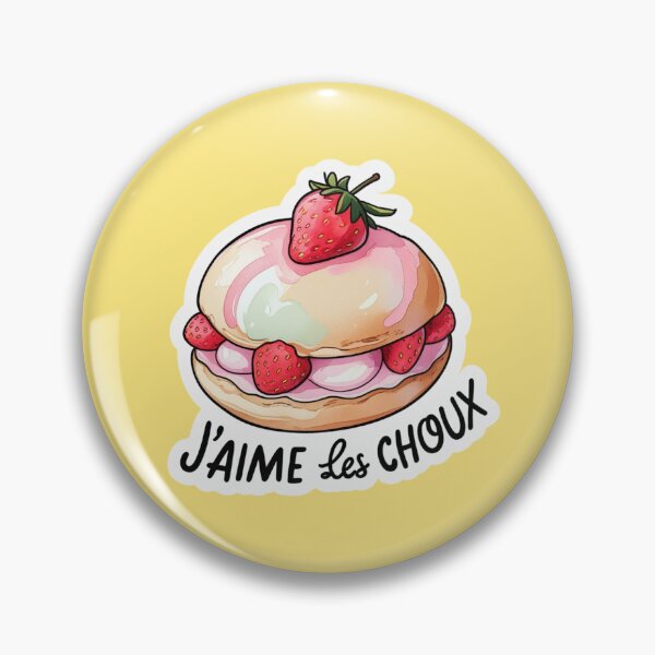 Item preview, J'AIME LES CHOUX – Cute Strawberry & Cream Choux Pastry Sticker designed and sold by anutash2020.