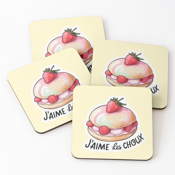 Item preview, J'AIME LES CHOUX – Cute Strawberry & Cream Choux Pastry Sticker designed and sold by anutash2020.