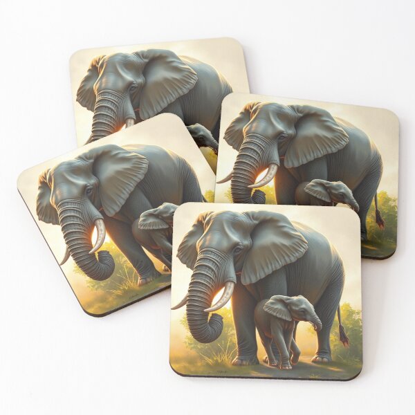 Item preview, A majestic elephant with her baby elephant. designed and sold by CHRIST5000.
