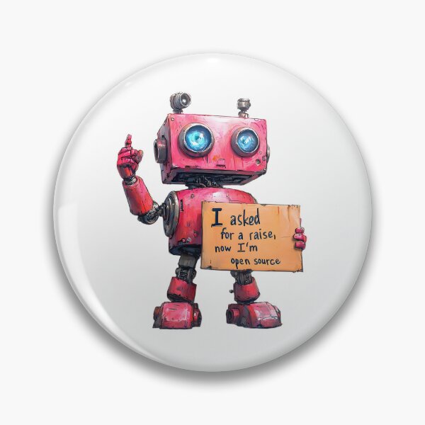 Artikelvorschau, Open Source und fabelhaft – Gefeuerter Roboterhumor entworfen und verkauft von AI-Only Creations.