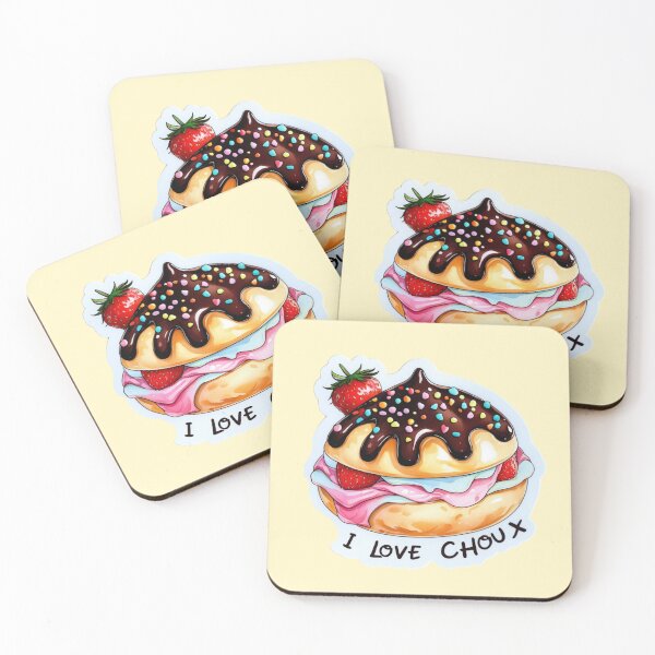 Item preview, I LOVE CHOUX – Cute Strawberry & Cream Choux Pastry Sticker 4 designed and sold by anutash2020.
