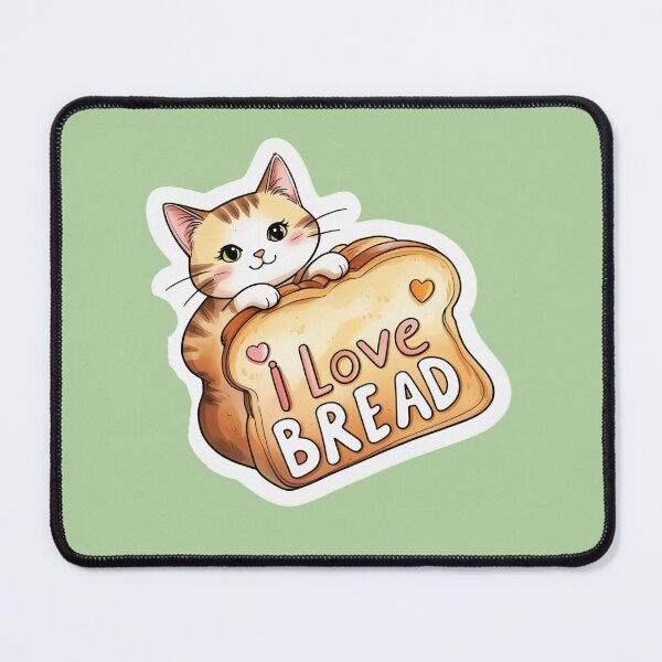 Item preview, I LOVE BREAD – Cute Loaf of Bread Shaped Like a Cat  designed and sold by anutash2020.