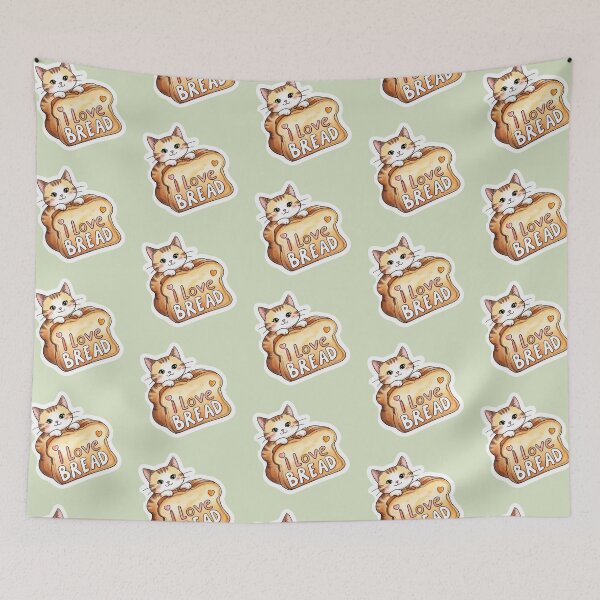 Item preview, I LOVE BREAD – Cute Loaf of Bread Shaped Like a Cat  designed and sold by anutash2020.