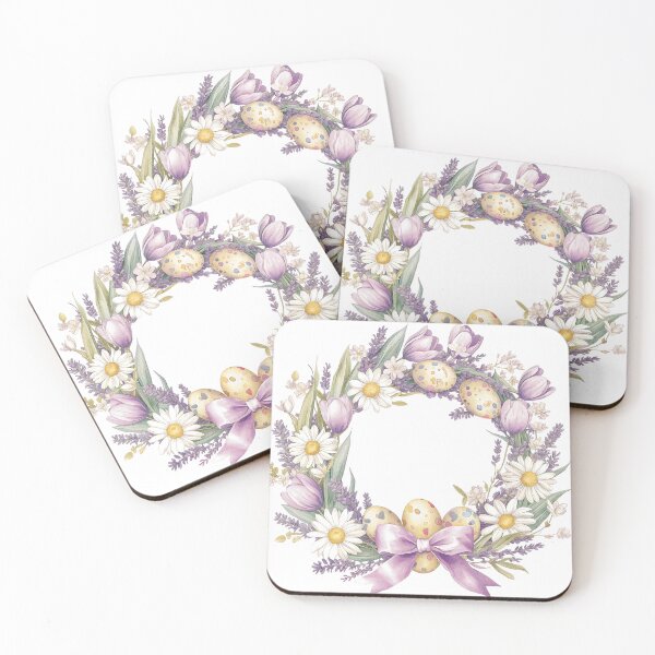 Item preview, Spring Floral Easter Wreath – Watercolor Botanical Art designed and sold by MysticCanvasAi.