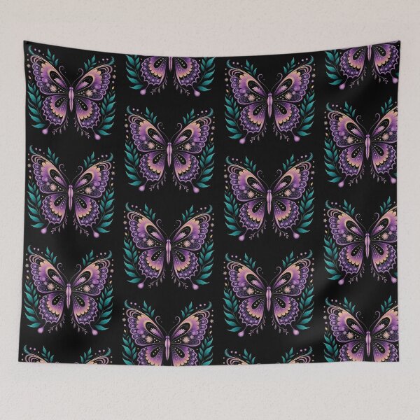 Item preview, Metallic Purple and Teal Floral Butterfly designed and sold by BirdsnStuff.