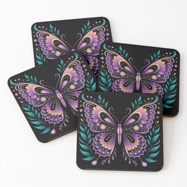 Item preview, Metallic Purple and Teal Floral Butterfly designed and sold by BirdsnStuff.