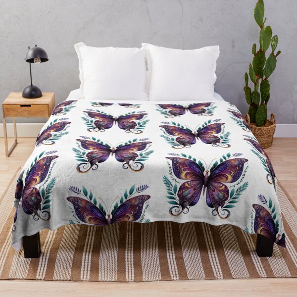 Item preview, Metallic Purple and Teal Floral Butterfly2 designed and sold by BirdsnStuff.