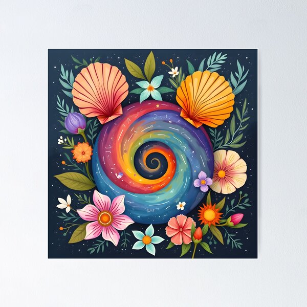 Item preview, Galaxia Espiral Floral Estética – Naturaleza y Arte Espacial designed and sold by AbstractArray.