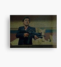 Text Portrait of Tony Montana with Full Script of Scarface Canvas Print
