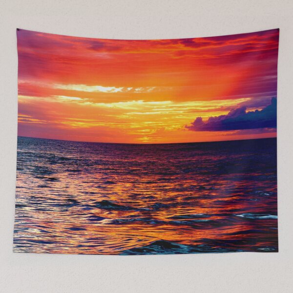 Item preview, Fiery Sunset Serenity Over the Ocean designed and sold by Exodoi.