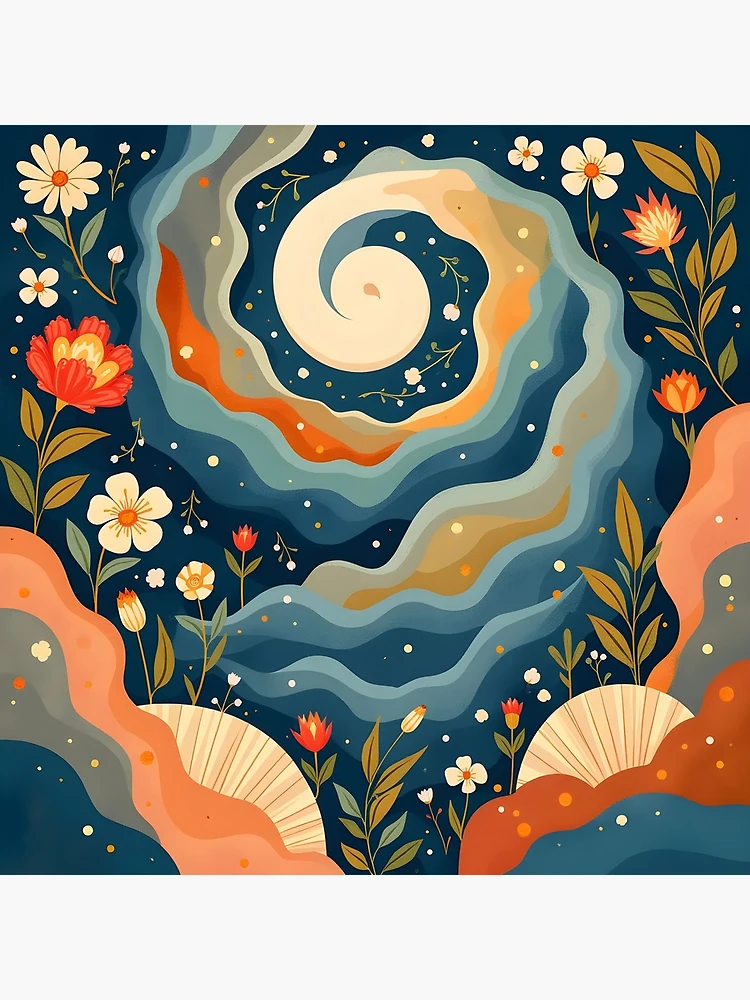 Thumbnail 3 of 3, Poster, Cosmic Floral Dreamscape designed and sold by AbstractArray.