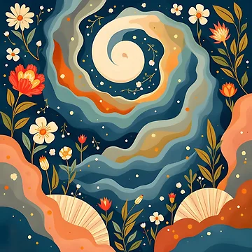 Artwork thumbnail, Cosmic Floral Dreamscape by AbstractArray
