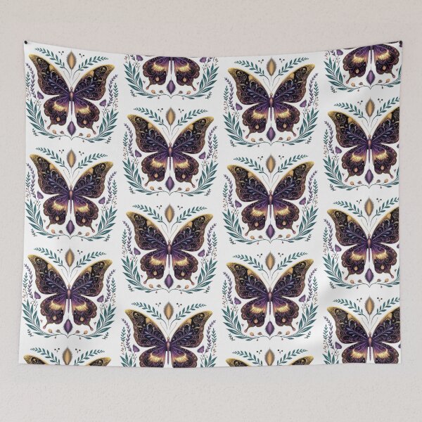 Item preview, Metallic Purple and Teal Floral Butterfly3 designed and sold by BirdsnStuff.