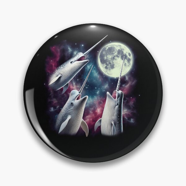 Item preview, Three Narwhals Howling at Moon Funny Weird Cursed Meme designed and sold by Kimberley King Art  King Art.