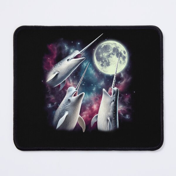 Item preview, Three Narwhals Howling at Moon Funny Weird Cursed Meme designed and sold by Kimberley King Art King Art.