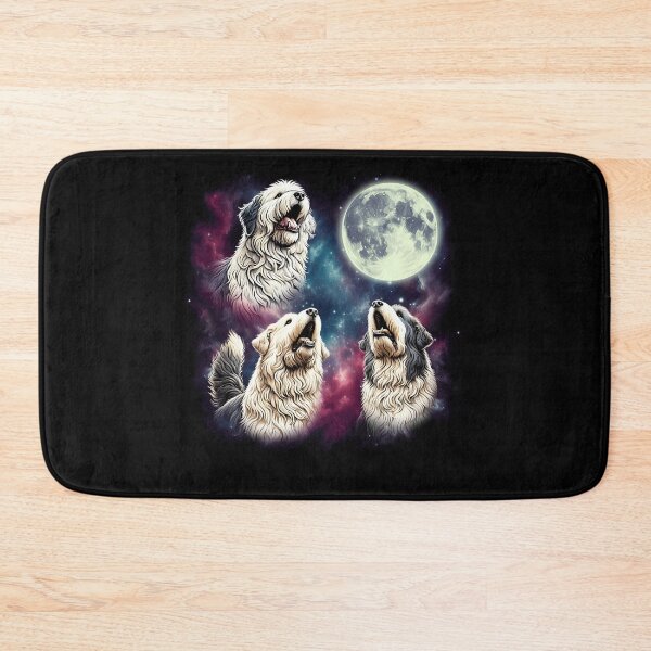 Item preview, Three Old English Sheepdogs Howling at Moon Funny Weird Cursed Meme designed and sold by Kimberley King Art  King Art.