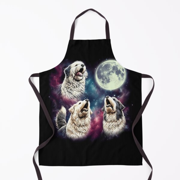 Item preview, Three Old English Sheepdogs Howling at Moon Funny Weird Cursed Meme designed and sold by Kimberley King Art King Art.