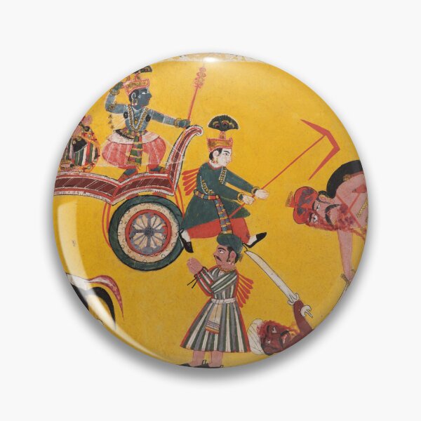 Item preview, Abduction of Rukmini Krishna Tied the Hands of Rukma, from a Bhagavata Purana, c. 1640. Central India, Madhya Pradesh, Malwa. Gum tempera designed and sold by Vintage Designs +.
