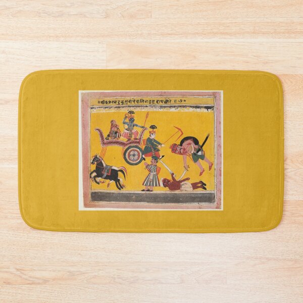 Item preview, Abduction of Rukmini Krishna Tied the Hands of Rukma, from a Bhagavata Purana, c. 1640. Central India, Madhya Pradesh, Malwa. Gum tempera designed and sold by Vintage Designs +.