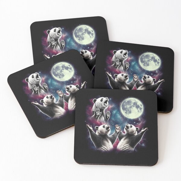 Item preview, Three Pandas Howling at Moon Funny Weird Cursed Meme designed and sold by Kimberley King Art  King Art.