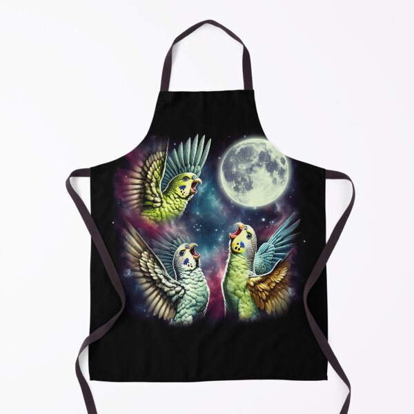Item preview, Three Parakeets Howling at Moon Funny Weird Cursed Meme Parrot Lover designed and sold by Kimberley King Art King Art.