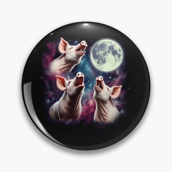 Item preview, Three Pigs Howling at Moon Funny Weird Cursed Meme designed and sold by Kimberley King Art  King Art.