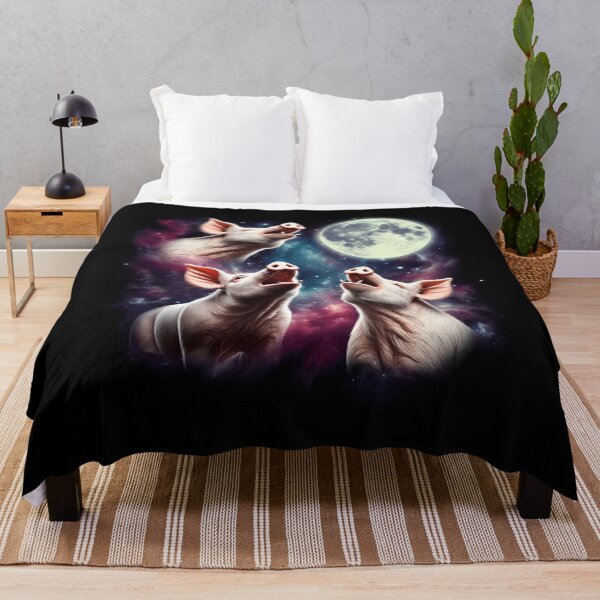 Item preview, Three Pigs Howling at Moon Funny Weird Cursed Meme designed and sold by Kimberley King Art  King Art.