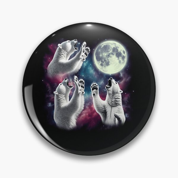 Item preview, Three Polar Bears Howling at Moon Funny Weird Cursed Meme designed and sold by Kimberley King Art  King Art.