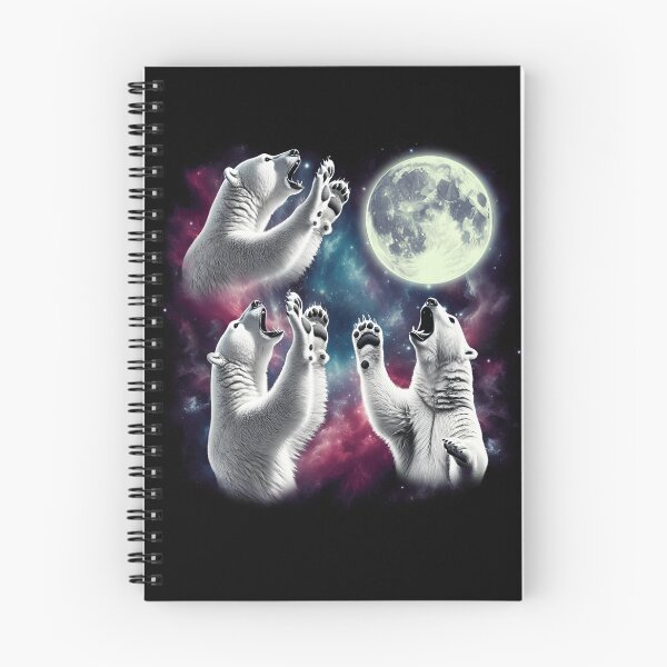 Item preview, Three Polar Bears Howling at Moon Funny Weird Cursed Meme designed and sold by Kimberley King Art  King Art.