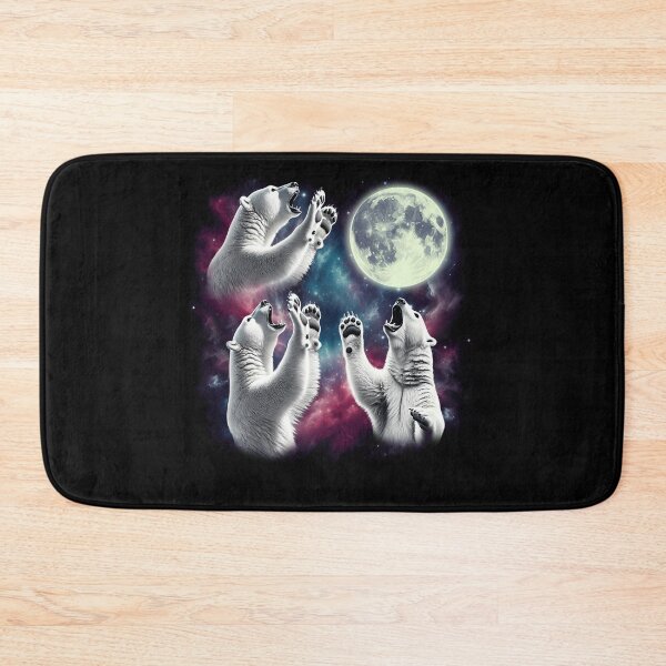 Item preview, Three Polar Bears Howling at Moon Funny Weird Cursed Meme designed and sold by Kimberley King Art  King Art.