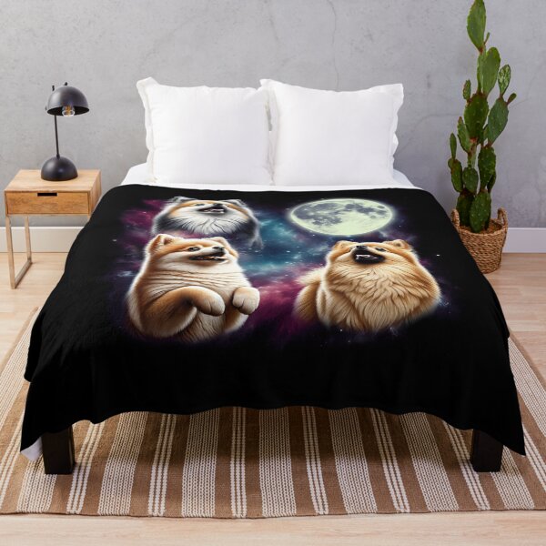 Item preview, Three Pomeranians Howling at Moon Funny Weird Cursed Meme designed and sold by Kimberley King Art King Art.