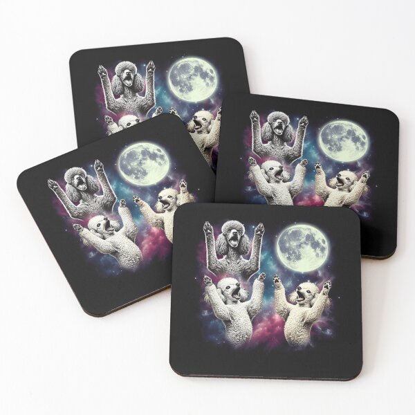 Item preview, Three Poodles Howling at Moon Funny Weird Cursed Meme designed and sold by Kimberley King Art  King Art.