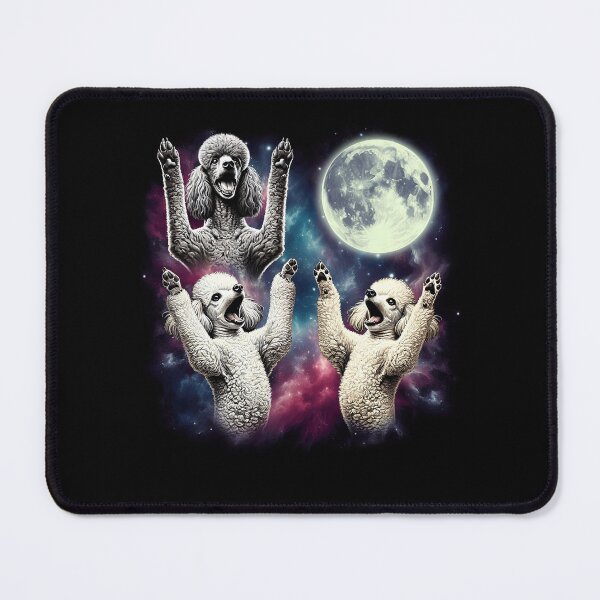 Item preview, Three Poodles Howling at Moon Funny Weird Cursed Meme designed and sold by Kimberley King Art King Art.