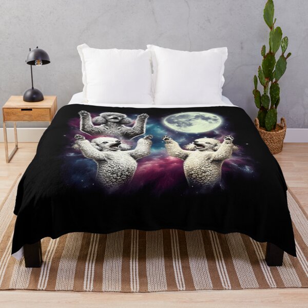 Item preview, Three Poodles Howling at Moon Funny Weird Cursed Meme designed and sold by Kimberley King Art King Art.