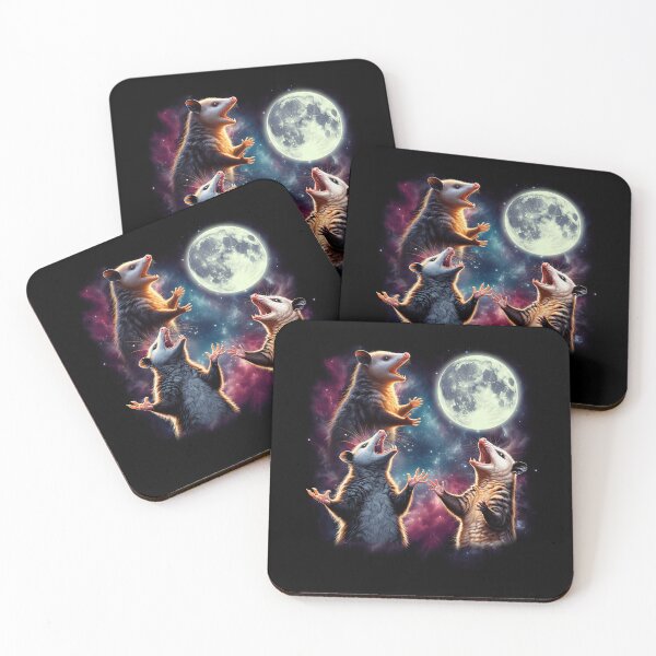 Item preview, Three Possums Howling at Moon Opossum Funny Weird Cursed Meme designed and sold by Kimberley King Art  King Art.