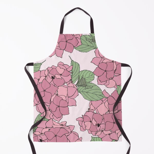 Item preview, Seamless pattern of pink hydrangea flower for fabric design. Line art of spring flowers illustration. designed and sold by MatyKotiv.