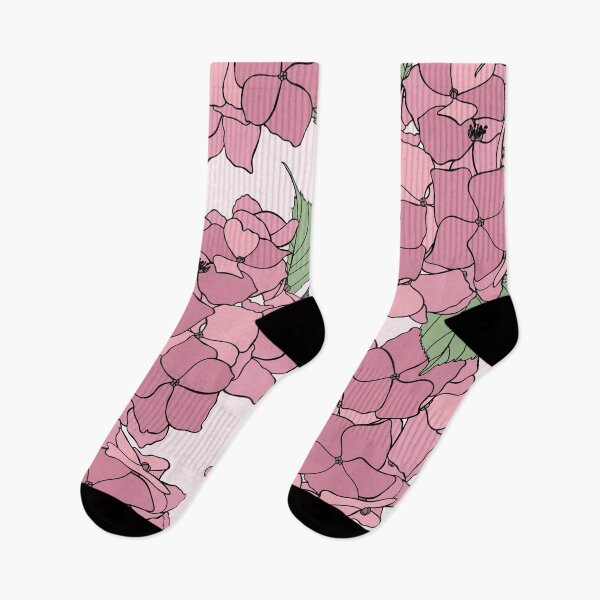 Item preview, Seamless pattern of pink hydrangea flower for fabric design. Line art of spring flowers illustration. designed and sold by MatyKotiv.
