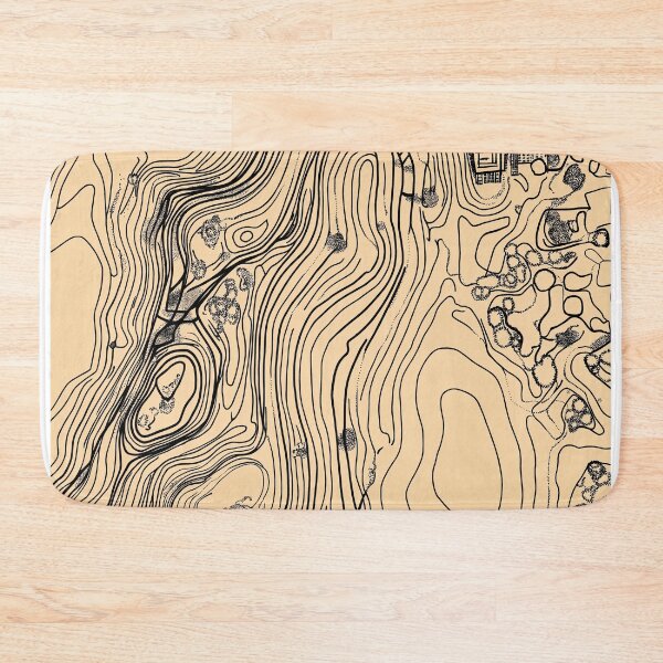 Item preview, Hand-Drawn Topographic Map with Architectural Elements designed and sold by RobotKiller128.