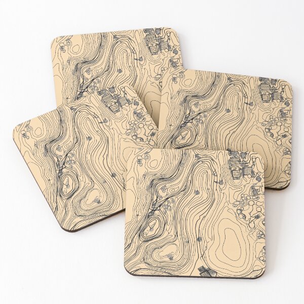 Item preview, Hand-Drawn Topographic Map with Architectural Elements designed and sold by RobotKiller128.