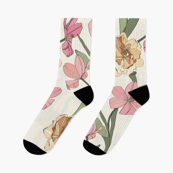 Item preview, Simple colored tulips seamless floral pattern background. Spring tulip flower. designed and sold by MatyKotiv.
