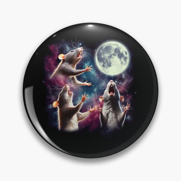 Item preview, Three Rats Howling at Moon Funny Weird Cursed Meme designed and sold by Kimberley King Art  King Art.
