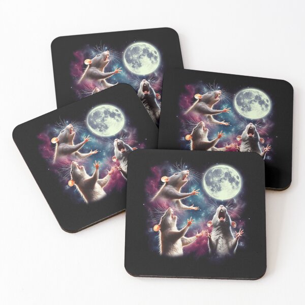 Item preview, Three Rats Howling at Moon Funny Weird Cursed Meme designed and sold by Kimberley King Art  King Art.