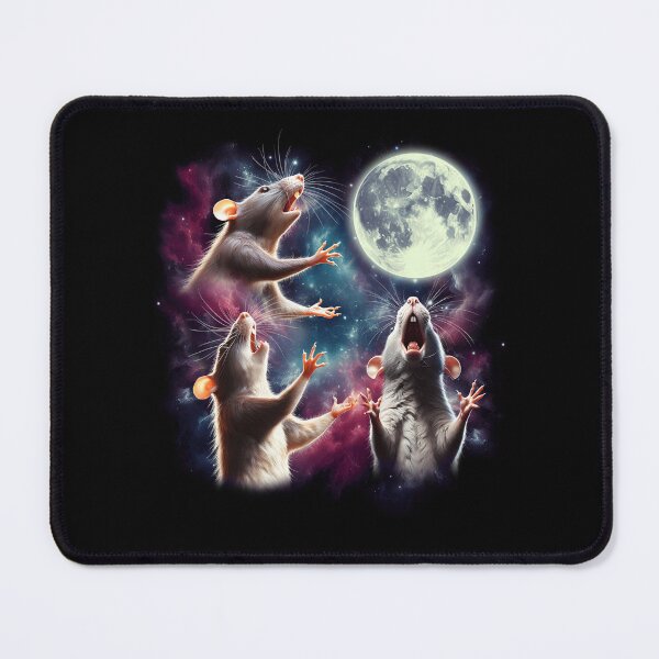 Item preview, Three Rats Howling at Moon Funny Weird Cursed Meme designed and sold by Kimberley King Art King Art.