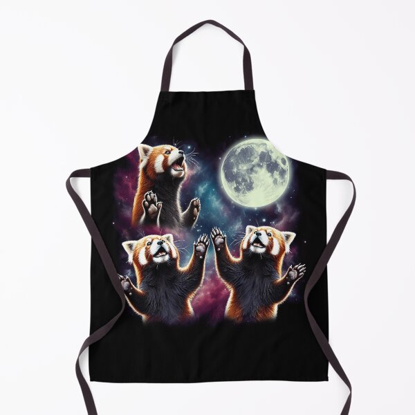 Item preview, Three Red Pandas Howling at Moon Funny Weird Cursed Meme designed and sold by Kimberley King Art King Art.